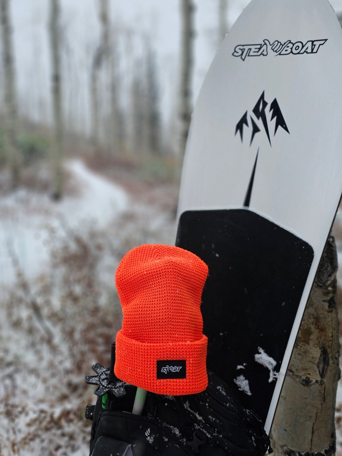 Hunter Orange Waffle Knit Beanie