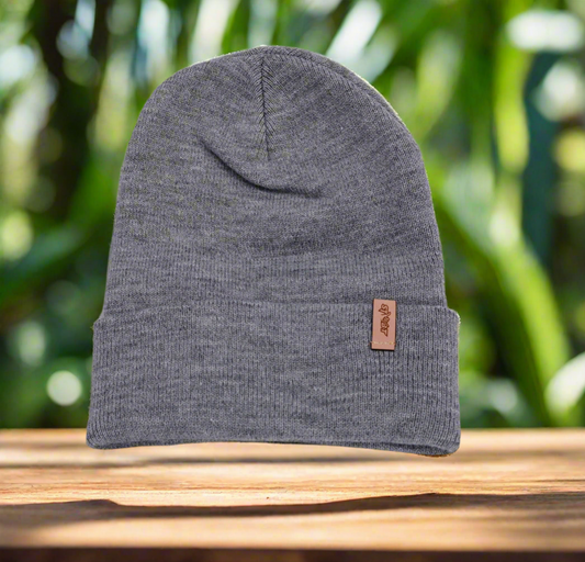 STMBT Leather Badge Heather Grey Staple Beanie