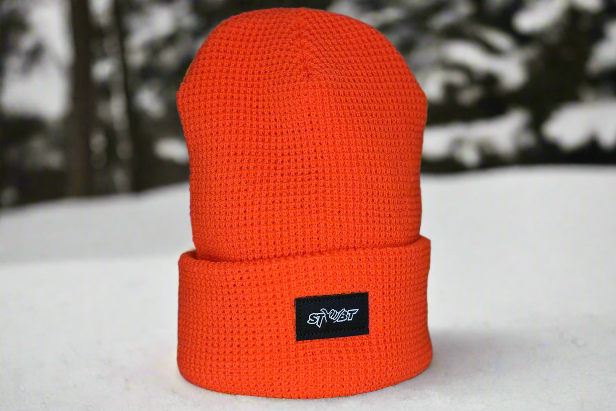 Hunter Orange Waffle Knit Beanie