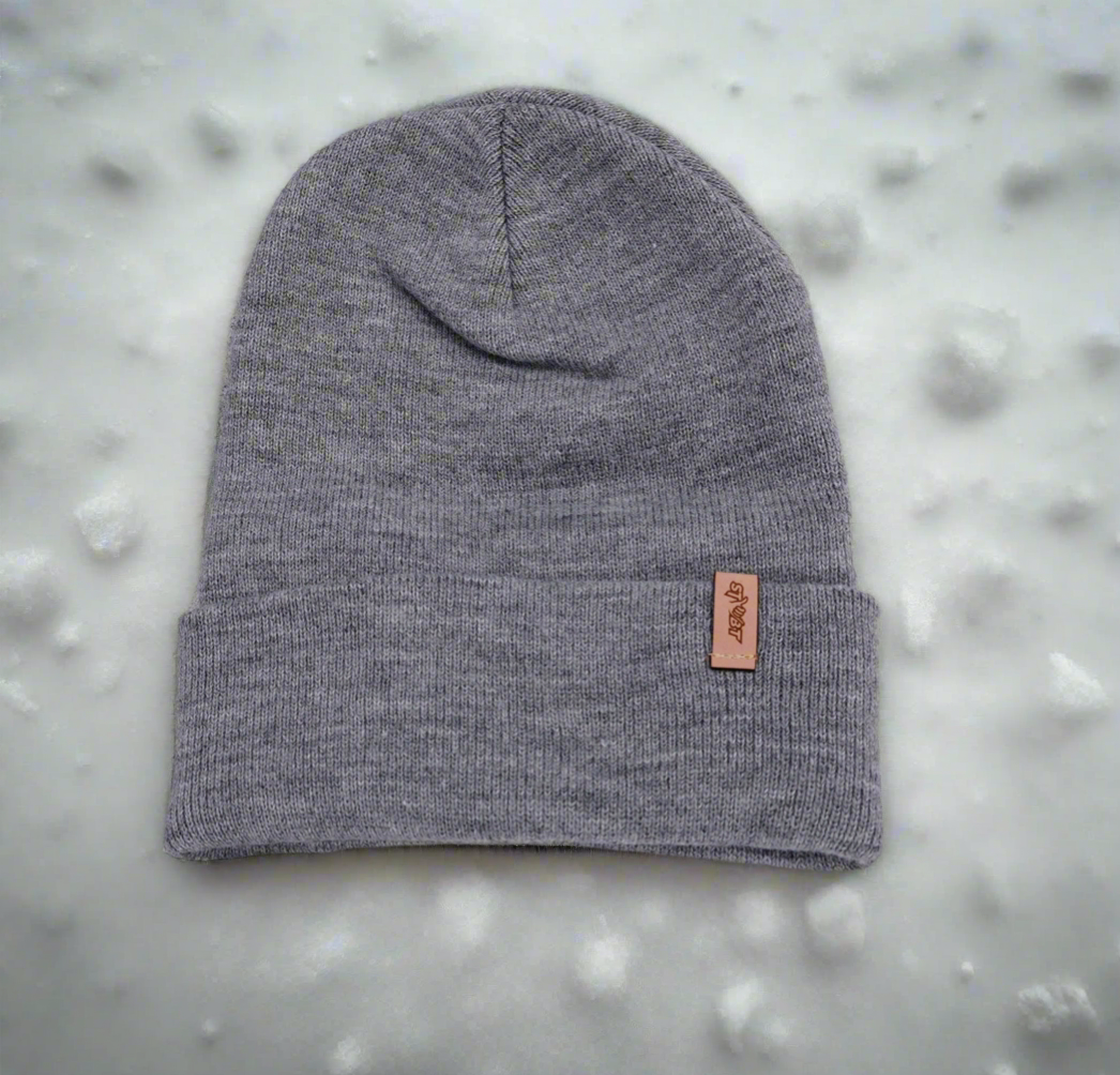 STMBT Leather Badge Heather Grey Staple Beanie