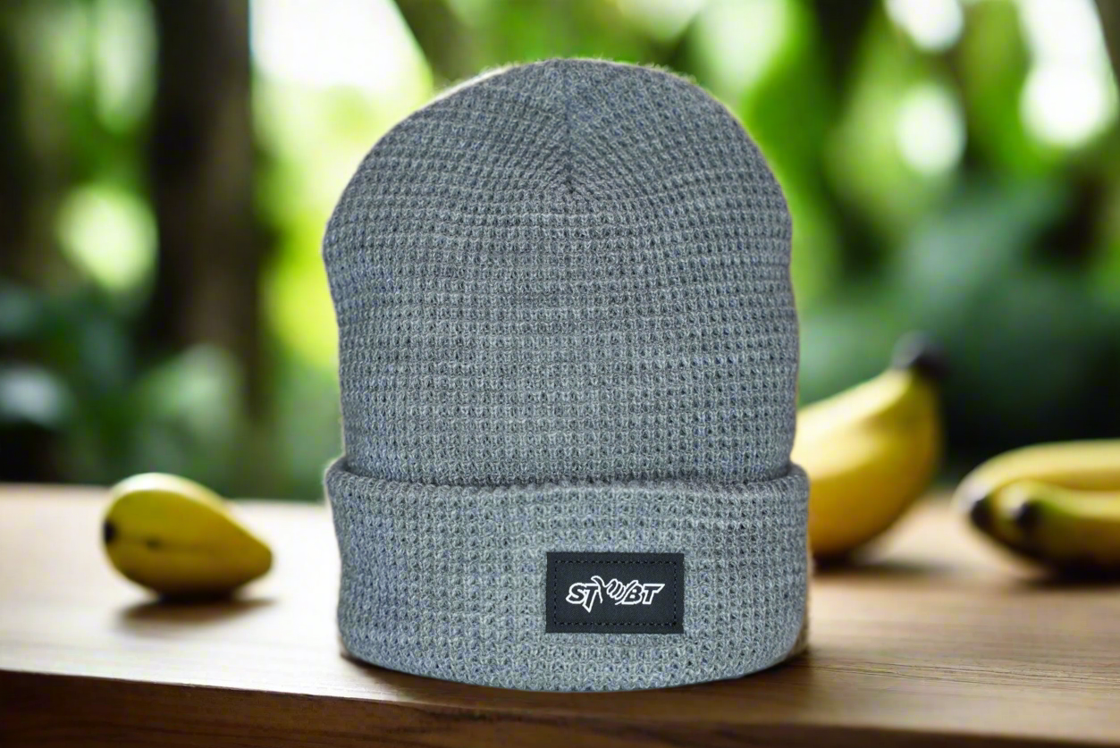 Light Grey Waffle Knit Beanie